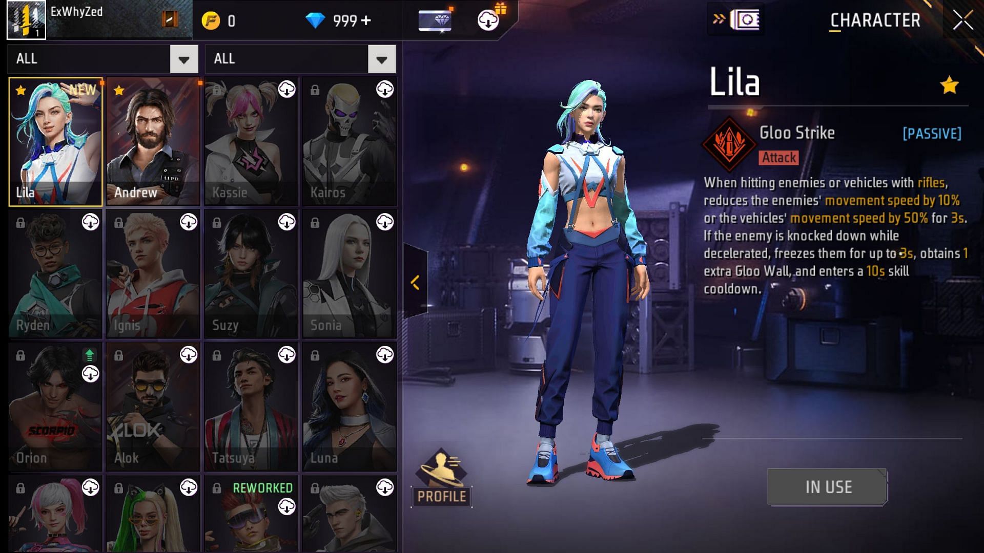 Lila possesses the Gloo Strike skill (Image via Garena)