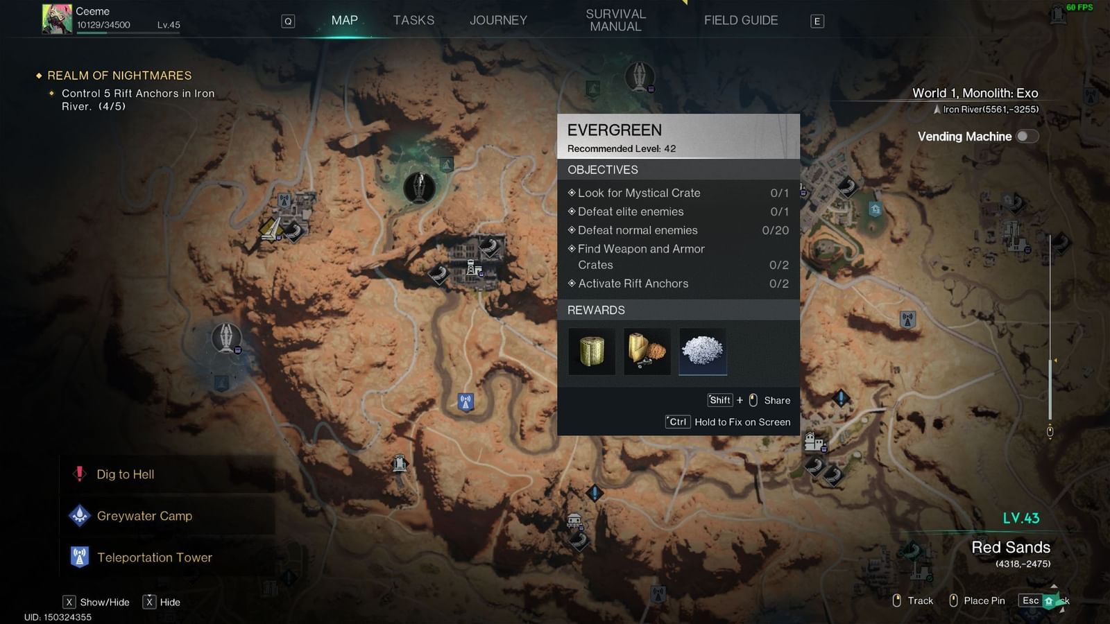 Once Human Pollution map Polluted areas, explored