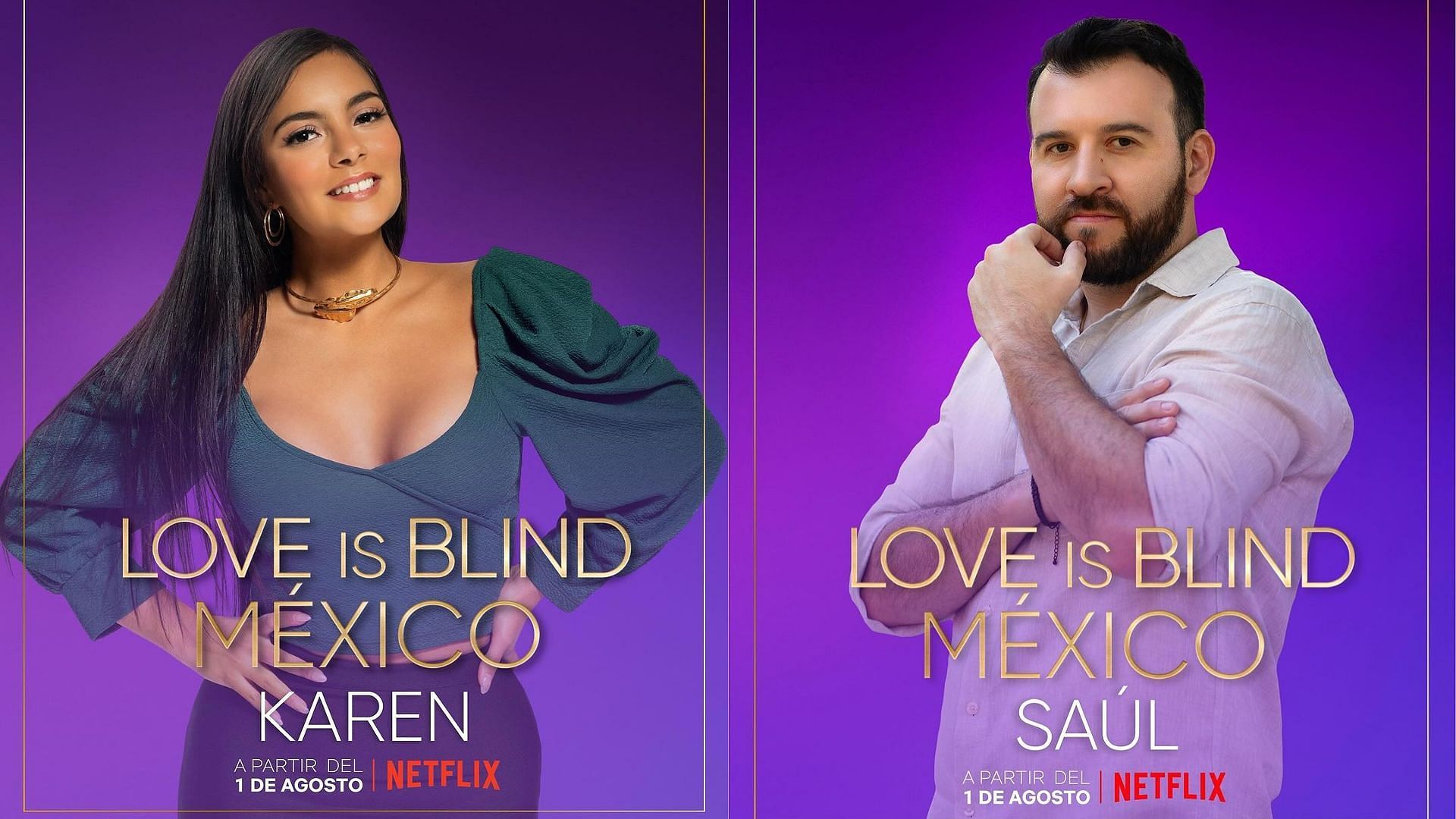 Karen and Saul from Love is Blind: Mexico (Image via Instagram/@karentoralesr and @reyvarsko)