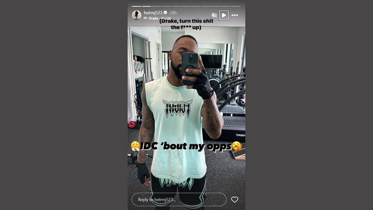 Marcus posts snaps from gym. (Credits: @heirmj523/Instagram)