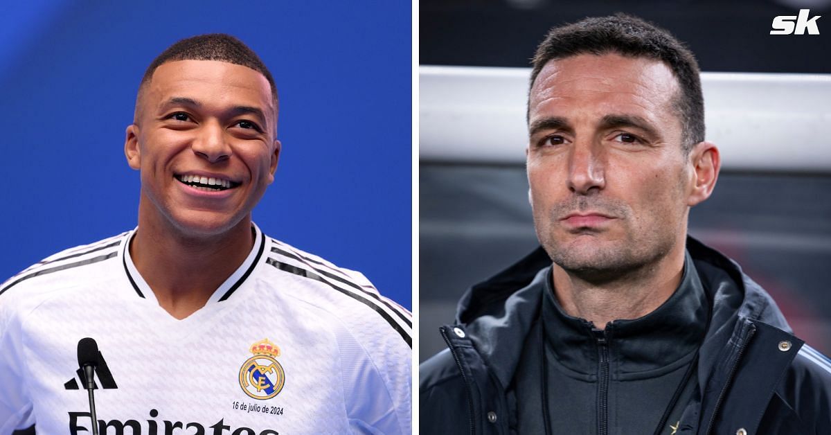 Kylian Mbappe and Lionel Scaloni (Image via Getty)