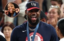 LeBron James reacts to A'Ja Wilson's buzzer beater over Angel Reese