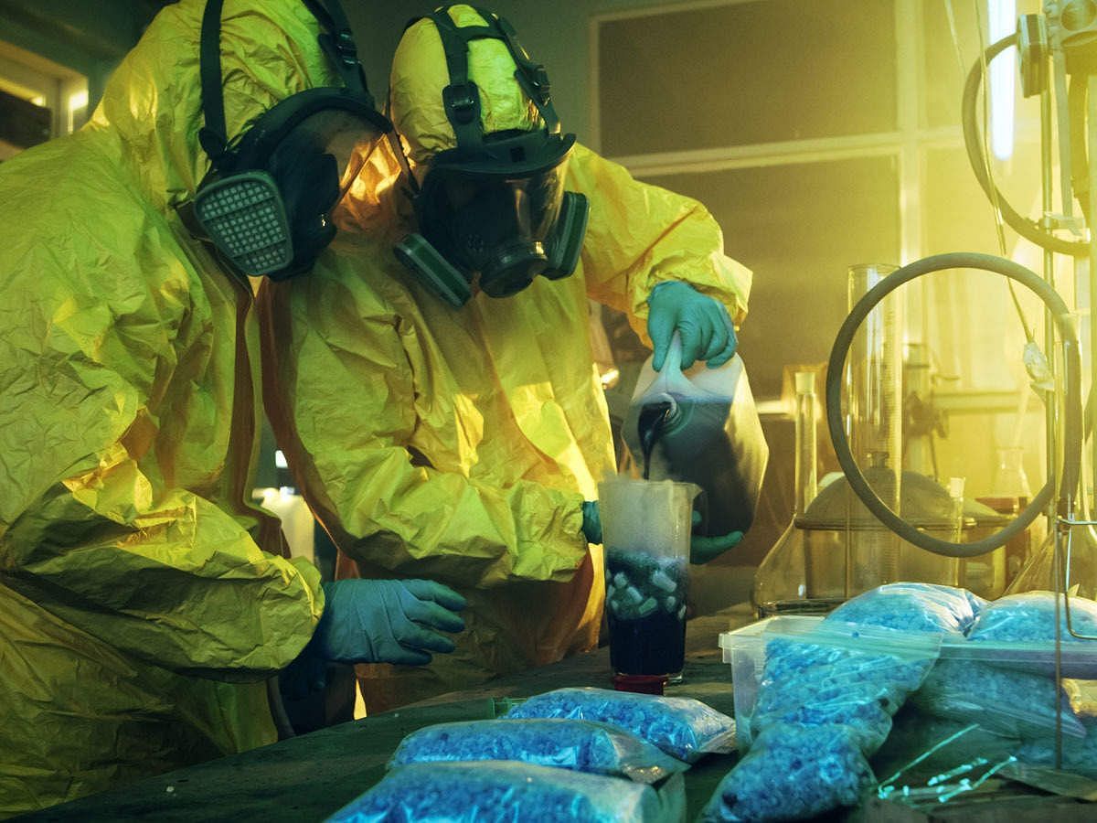 Walter White and Jesse Pinkman are busy cooking (Image via AMC)