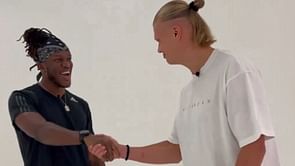 Football star Erling Haaland uses KSI's signature fighting stance as post goal celebration