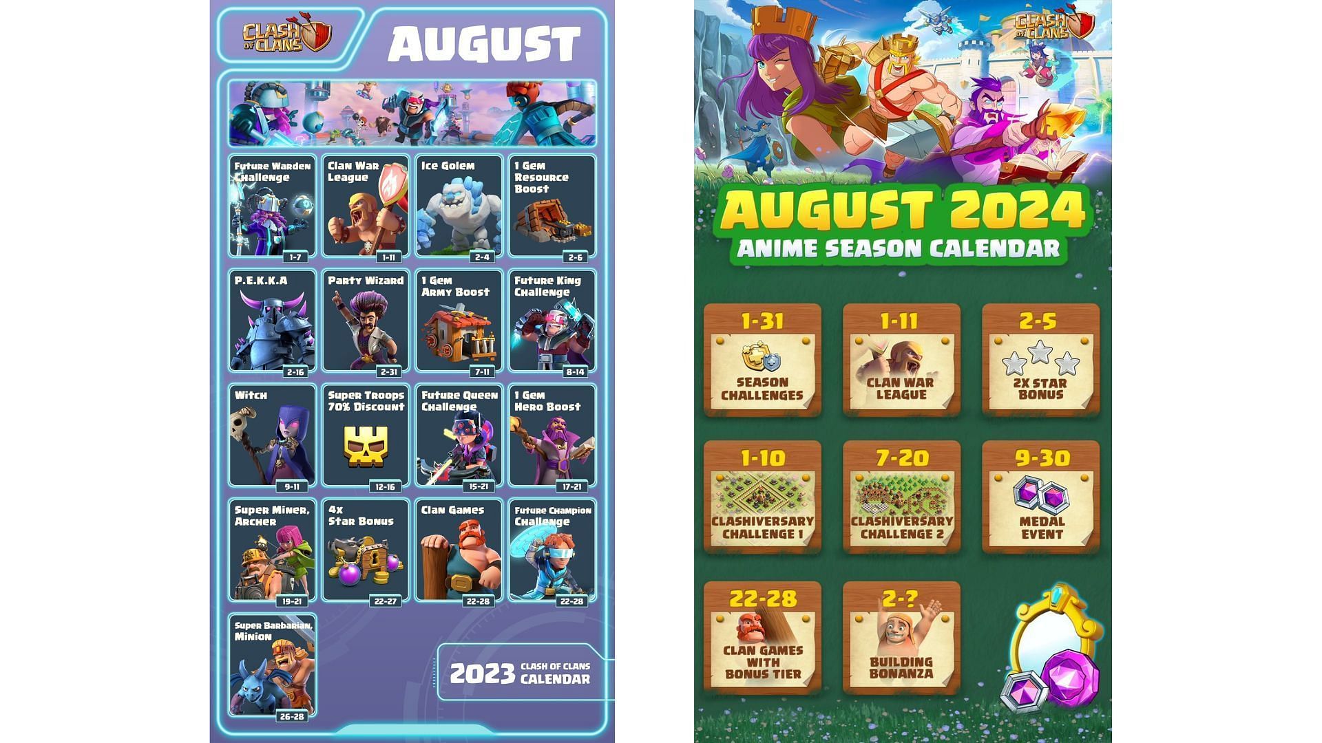 This year&#039;s calendar looks quite boring compared to last year (Image via Reddit/vanessabaxton)