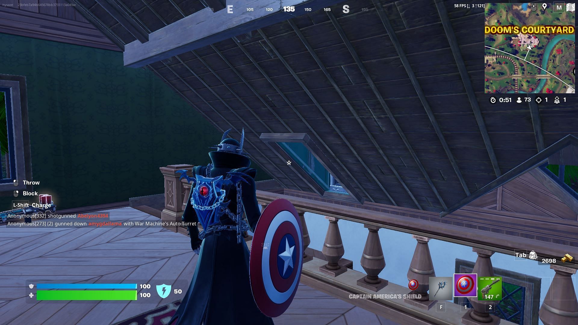 Captain America's Shield and Monarch Pistol combo (Image via Epic Games)