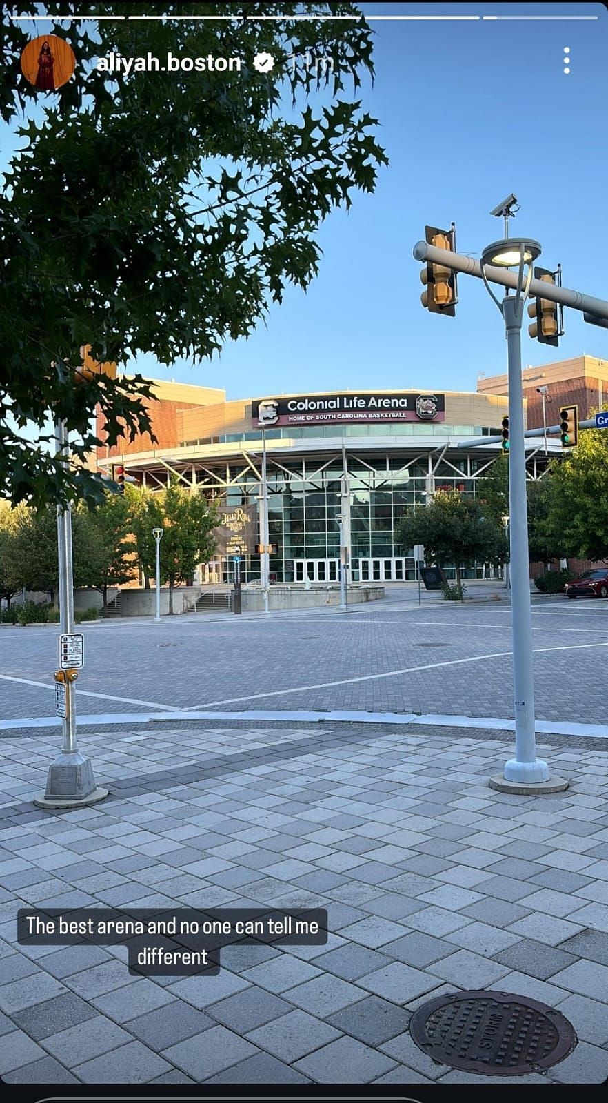 Boston&#039;s Instagram story of South Carolina&#039;s arena