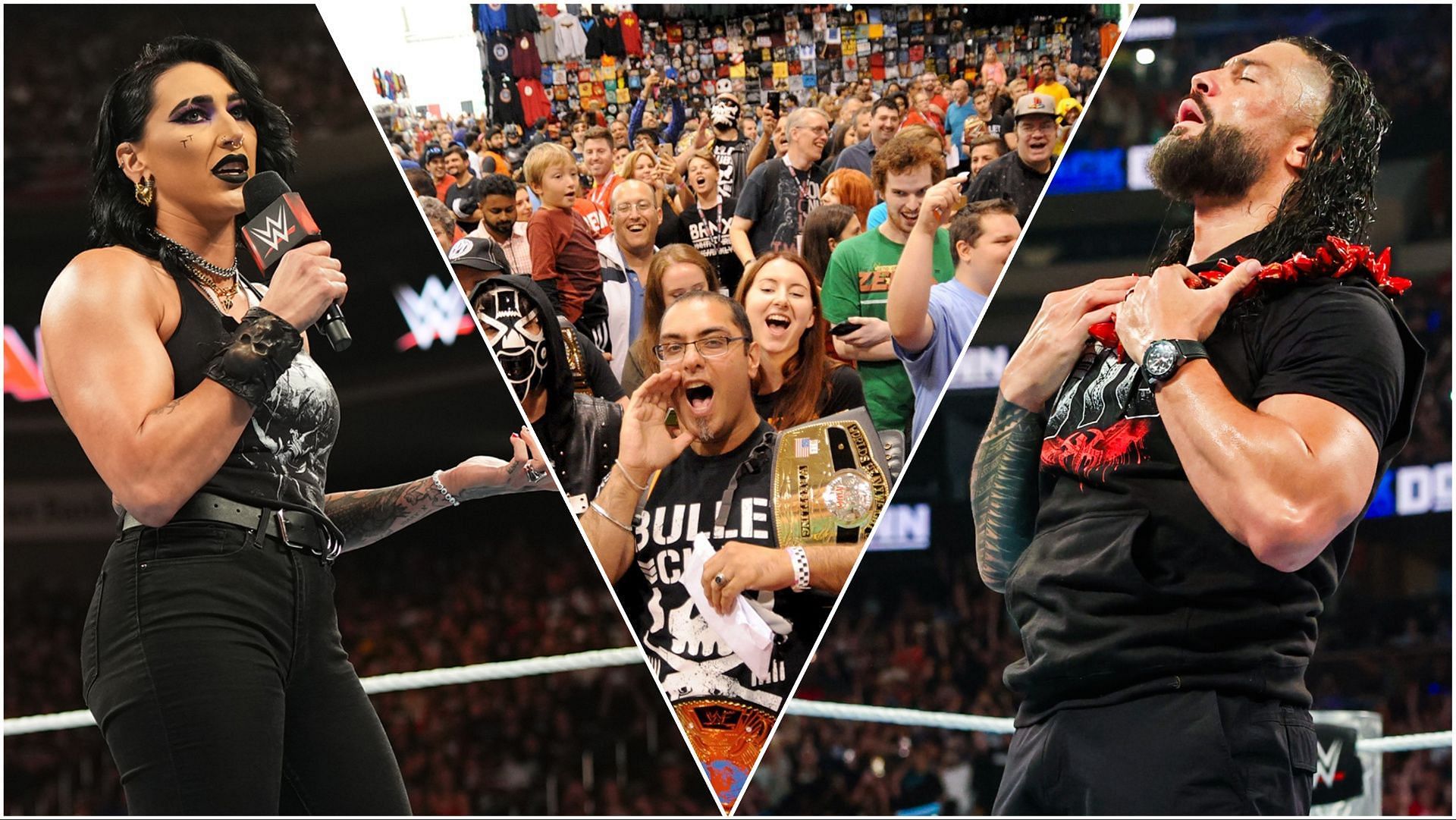 Rhea Ripley on WWE RAW, Roman Reigns on WWE SmackDown