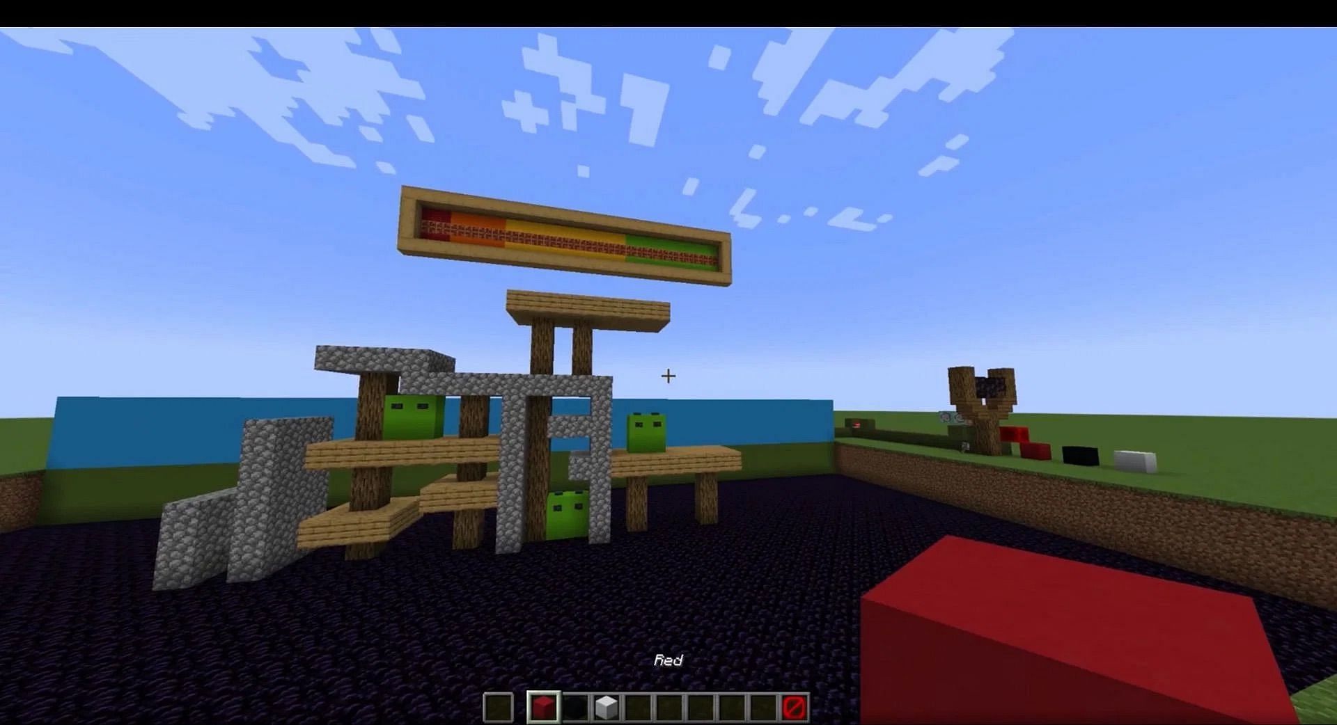 The Angry Birds game in Minecraft (Image via Reddit/Firebolt360 || Mojang Studios)