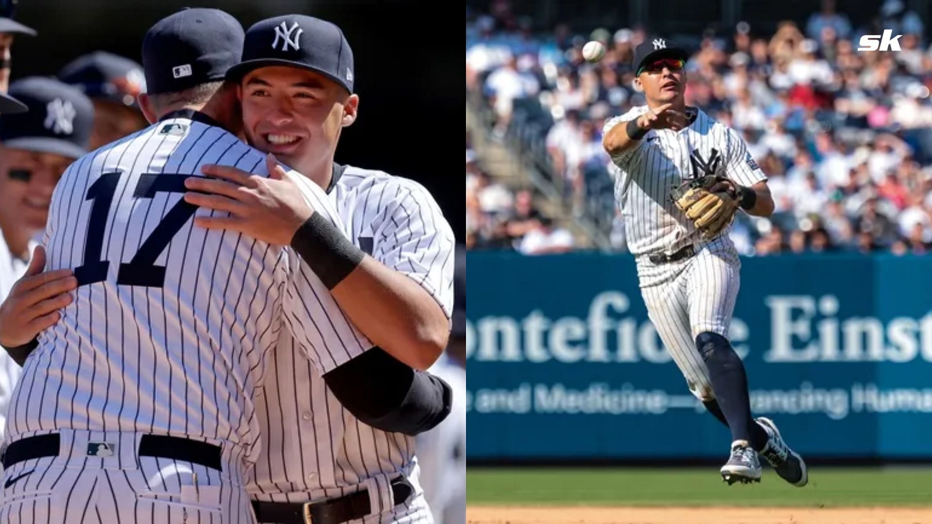 New York Yankees Manager Aaron Boone &amp; Shortstop Anthony Volpe 