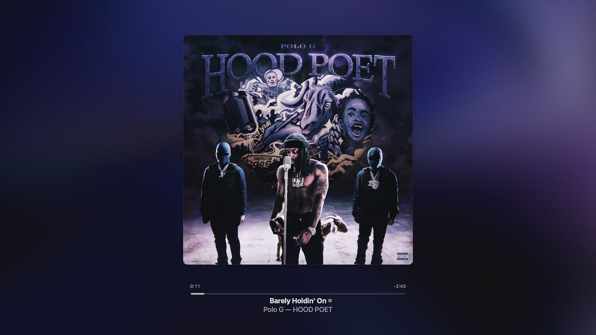 Track 03 on &#039;Hood Poet&#039; (Image via Applemusic.com)