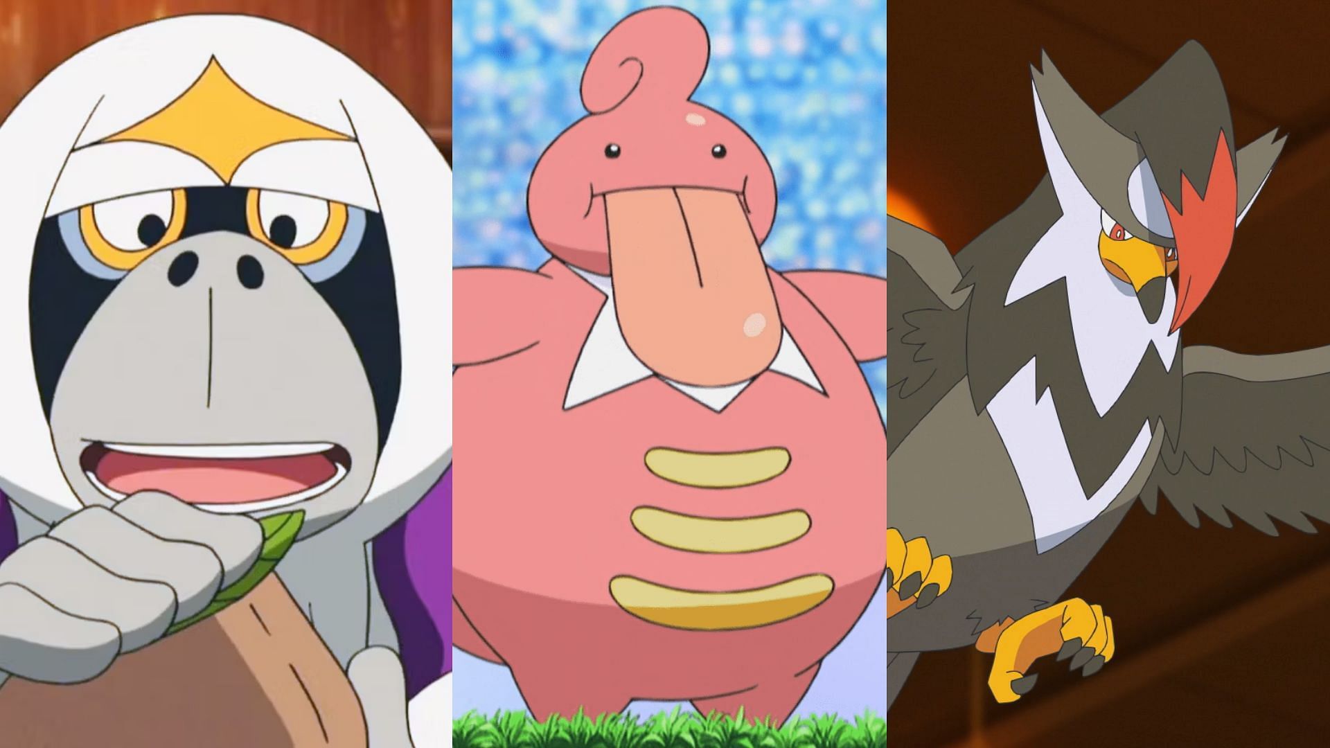 Ursaring, Lickilicky, and Miltank Oranguru, Lickilicky, and Staraptor are among the best Normal-type Pocket Monsters for the Ultra League in the Max Out update of GBL (Image via The Pokemon Company)