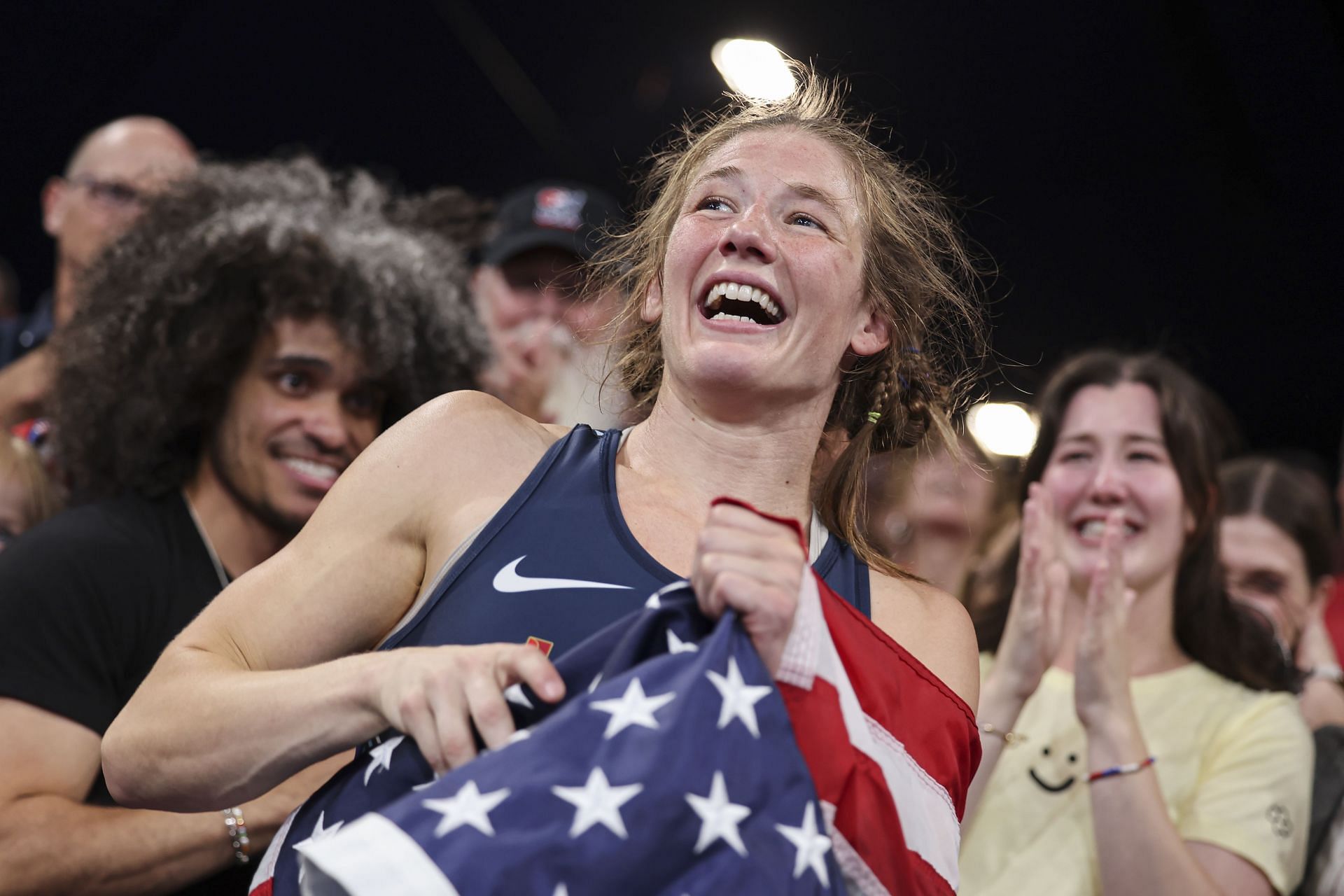 Sarah Hildebrandt after winning gold at the Paris Olympics (Source: Getty)