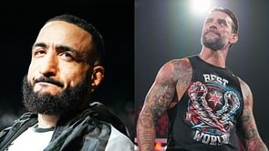 CM Punk reacts after sending a message to UFC Welterweight Champion Belal Muhammad on WWE RAW