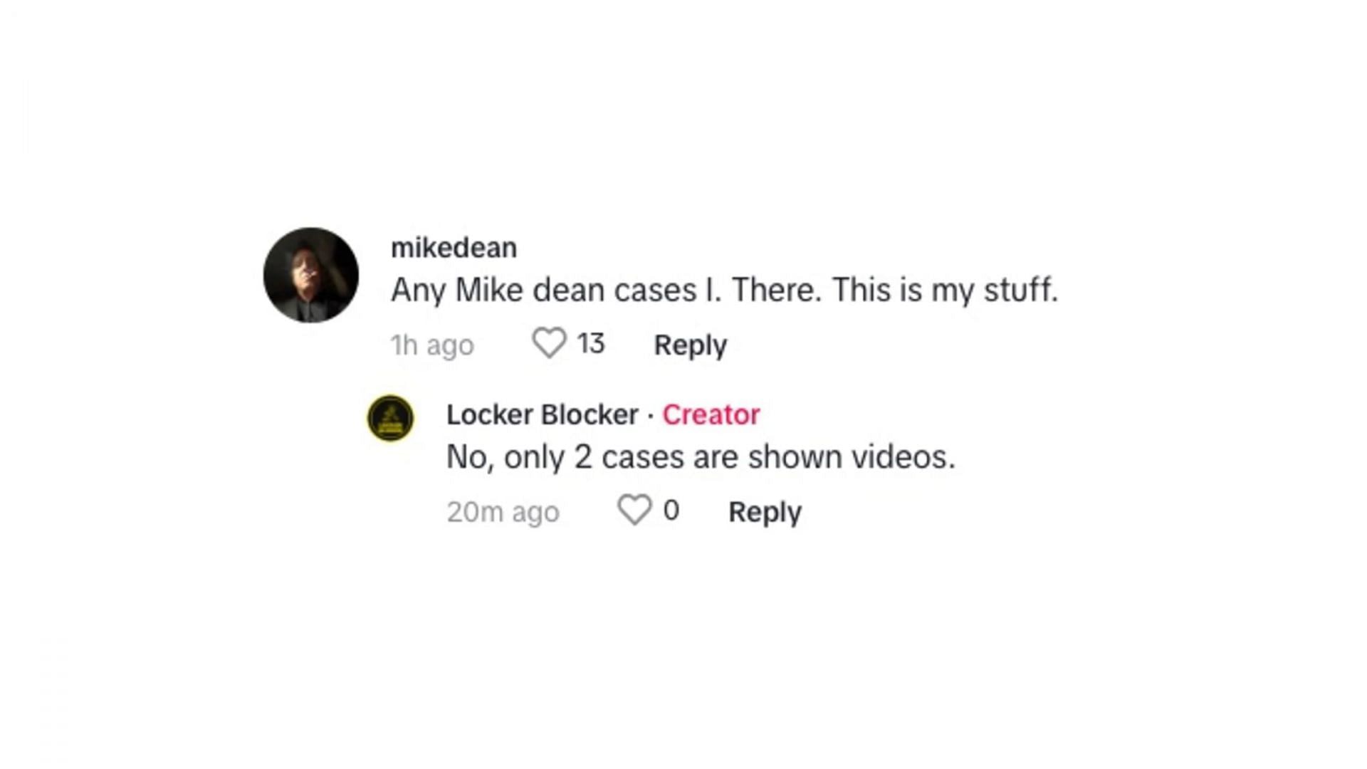 Dean commented under Ye&#039;s storage unit (Image via TikTok/@lockerblocker20)