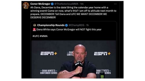 Conor McGregor's response to Dana White