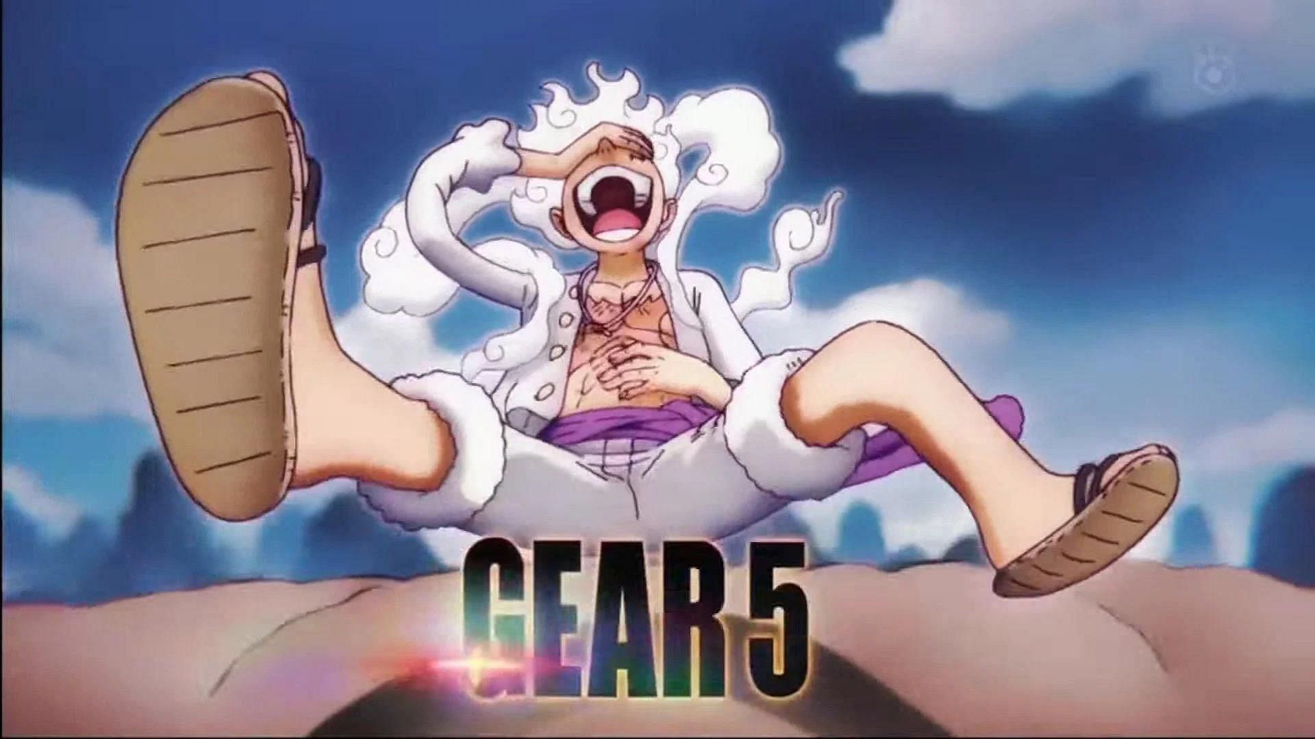 Luffy as shown in his Gear 5 form (Image via Toei Animation)