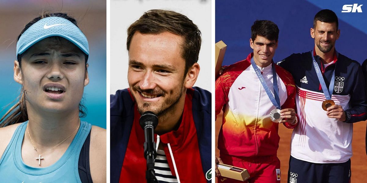 (Left to Right) Emma Raducanu, Daniil Medvedev, Carlos Alcaraz, Novak Djokovic (Source: Getty Images)