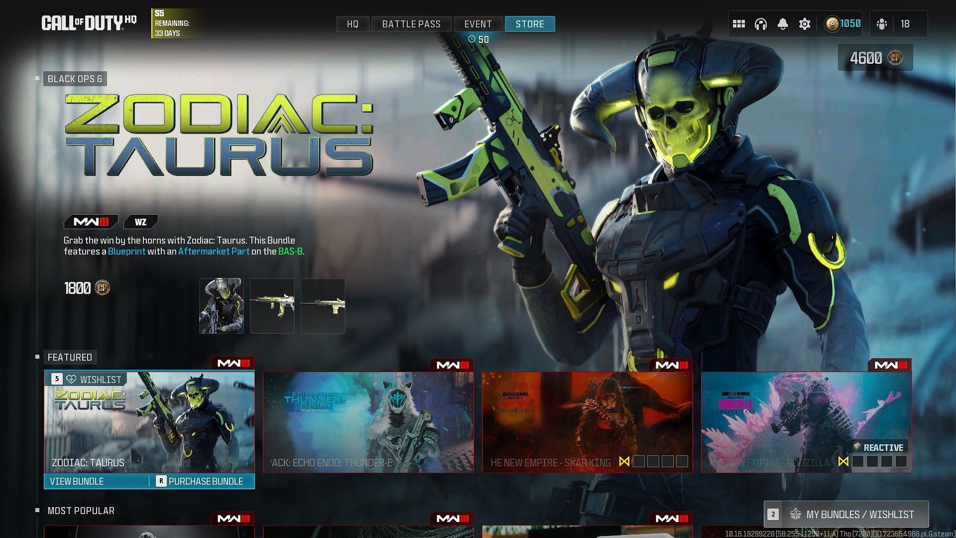 Discussing the price of the Zodiac Taurus Operator bundle in MW3 and Warzone (Image via Activision)