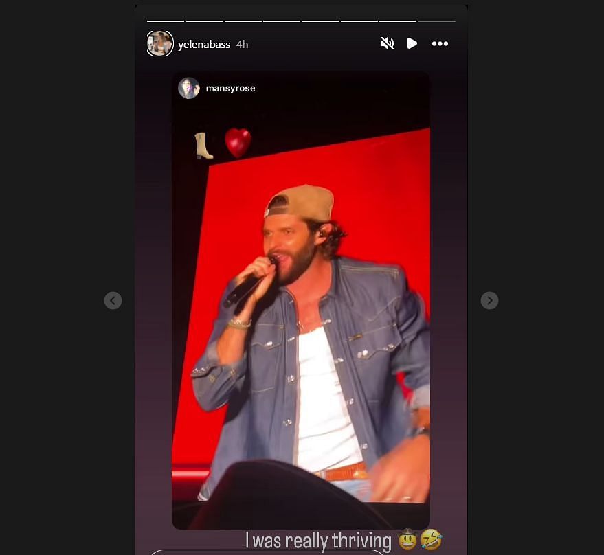 In the video American singer Thomas Rhett was seen performing (Credit: Rachel Yelena IG)