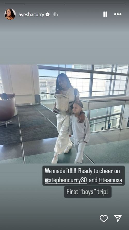 Steph Curry’s wife and sons touch down in Paris on "first boys trip" to cheer Team USA in Olympics (Image credit: @ayeshacurry on IG)