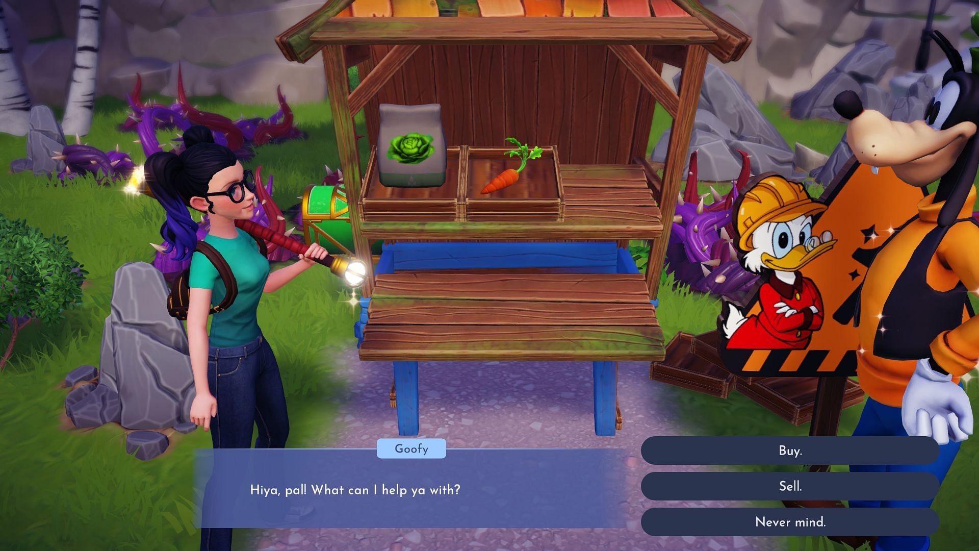 Whimsical Pie can be sold at Goofy&#039;s Stall (Image via Gameloft)