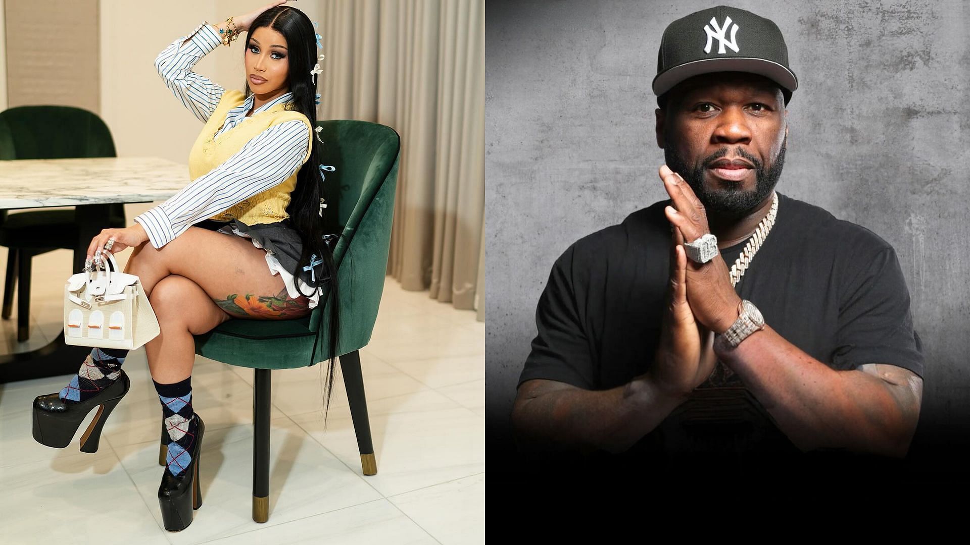 Cardi B and 50 Cent (Images via Instagram/@iamcardib and @50cent)