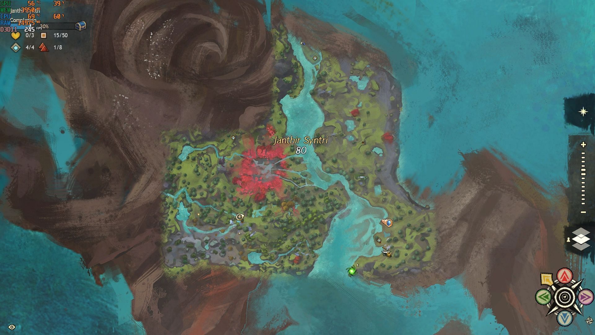 Janthir Syntri map in Guild Wars 2 (Image via Arena Net)