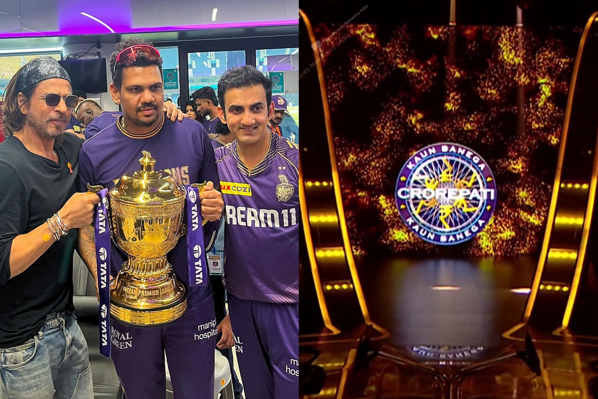 Sunil Narine (L) and KBC logo (R) (Image via Instagram/@sunilnarine24 and @sonytvofficial)