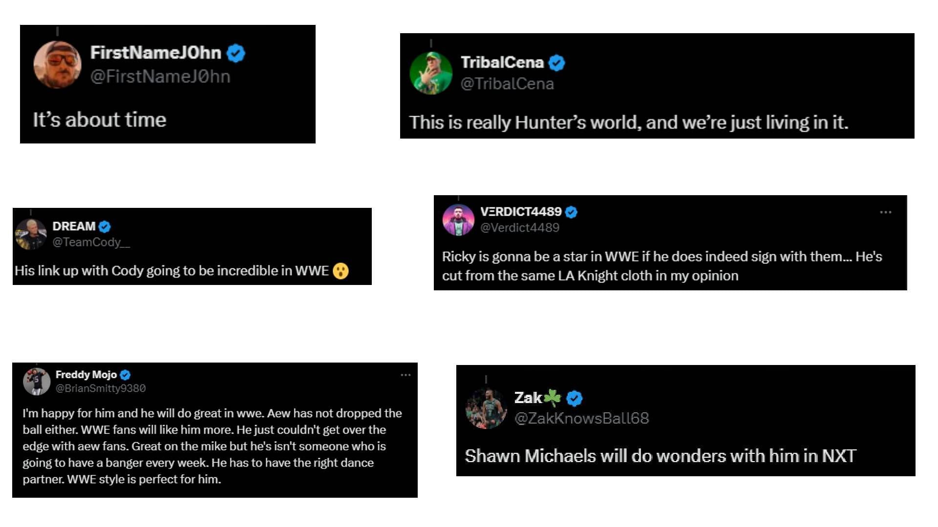 Fan reactions to reports of the AEW star possibly moving to WWE [Photo credit: Screenshots of fan comments on @WrestleOps X post]