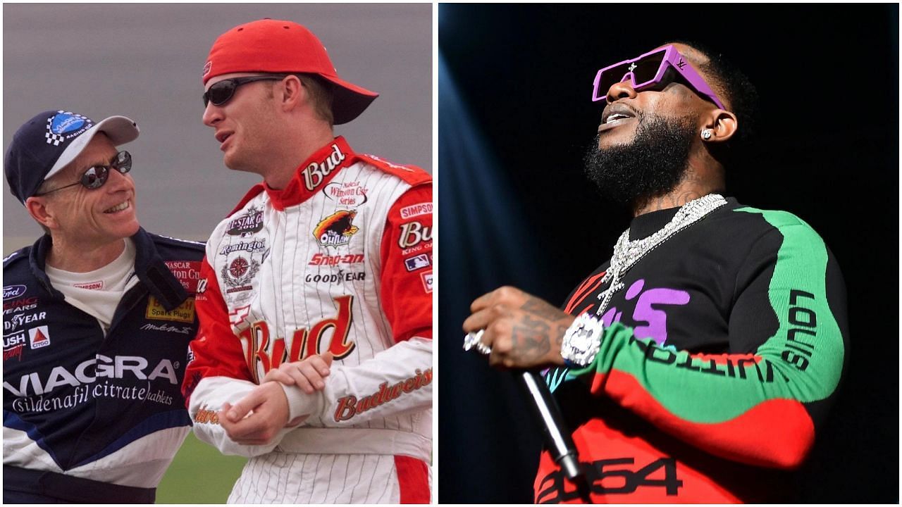 Mark Martin with Dale Earnhardt Jr. Gucci Mane. Credit: Imagn.