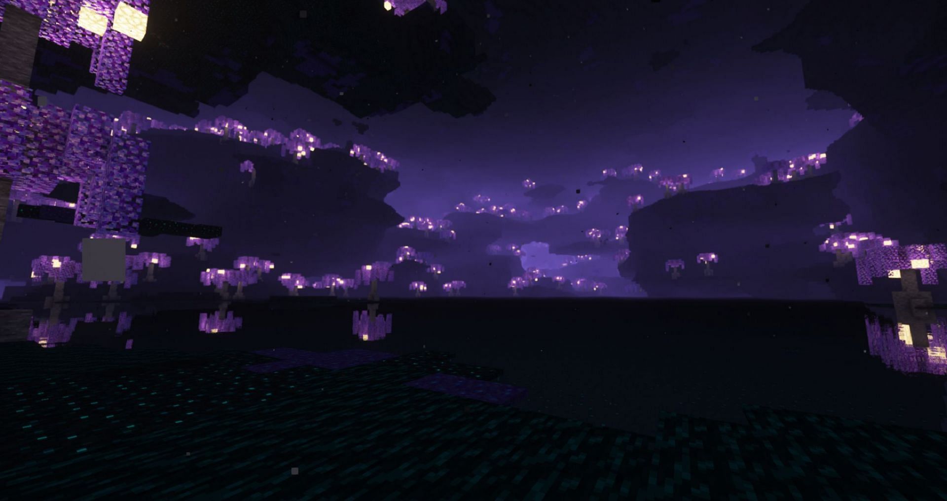 An echoing forest biome in Minecraft courtesy of the Deeper and Darker mod (Image via Nitrodynamite18/Modrinth)