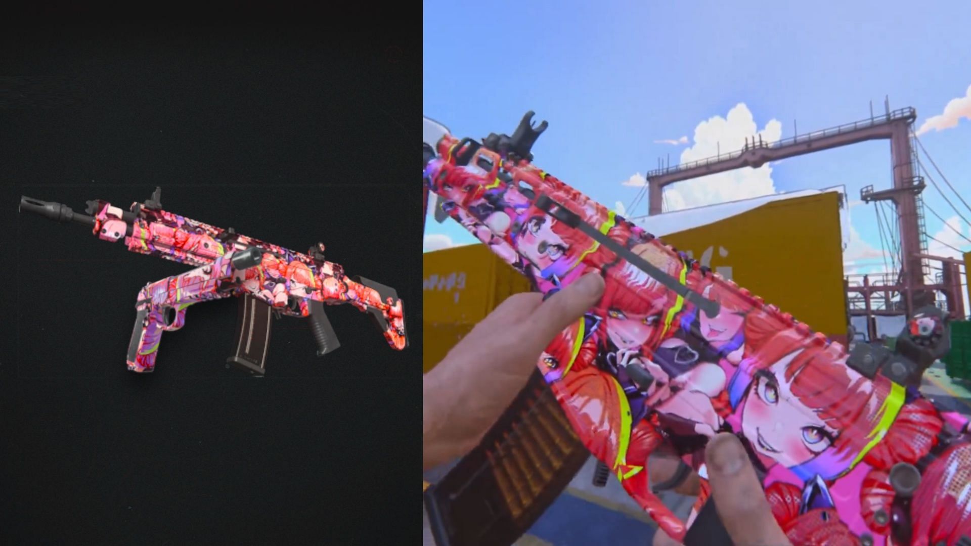 Cat Girl Smile animated camo in MW3 and Warzone