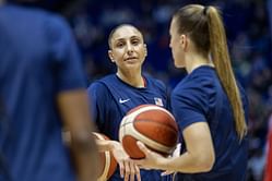 Watch: Diana Taurasi whoops and hugs Sabrina Ionescu after Liberty star drains half-court shot during Team USA practice