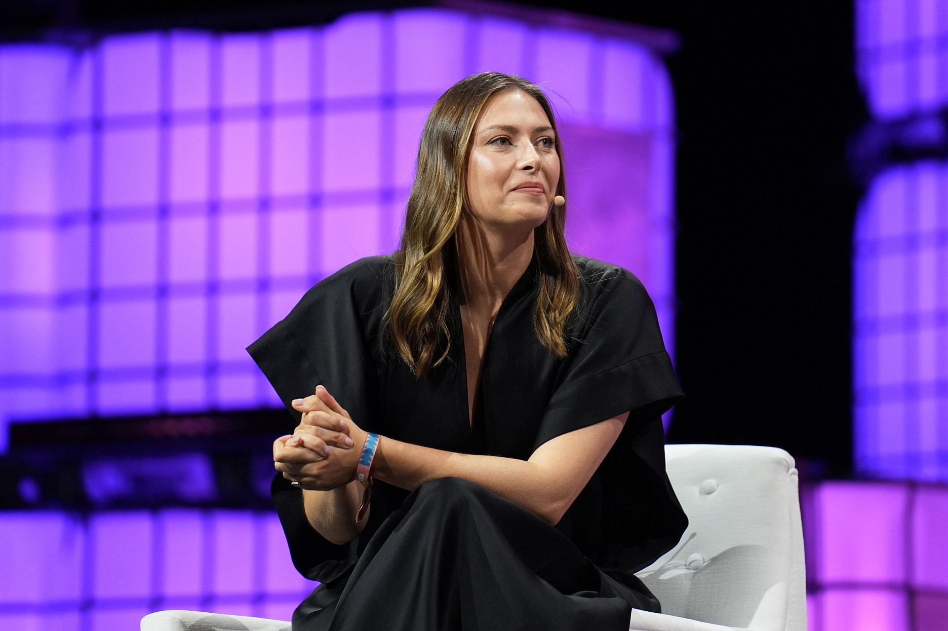 Maria Sharapova, speaks at the 'Igniting a new era of sports' panel in Toronto, Ontario. (Photo via Getty Images)