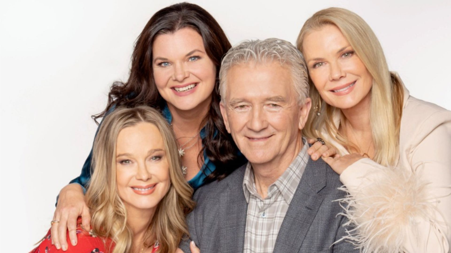 Katie with her on-screen father and sisters (Image via Instagram/@boldandbeautifulcbs)