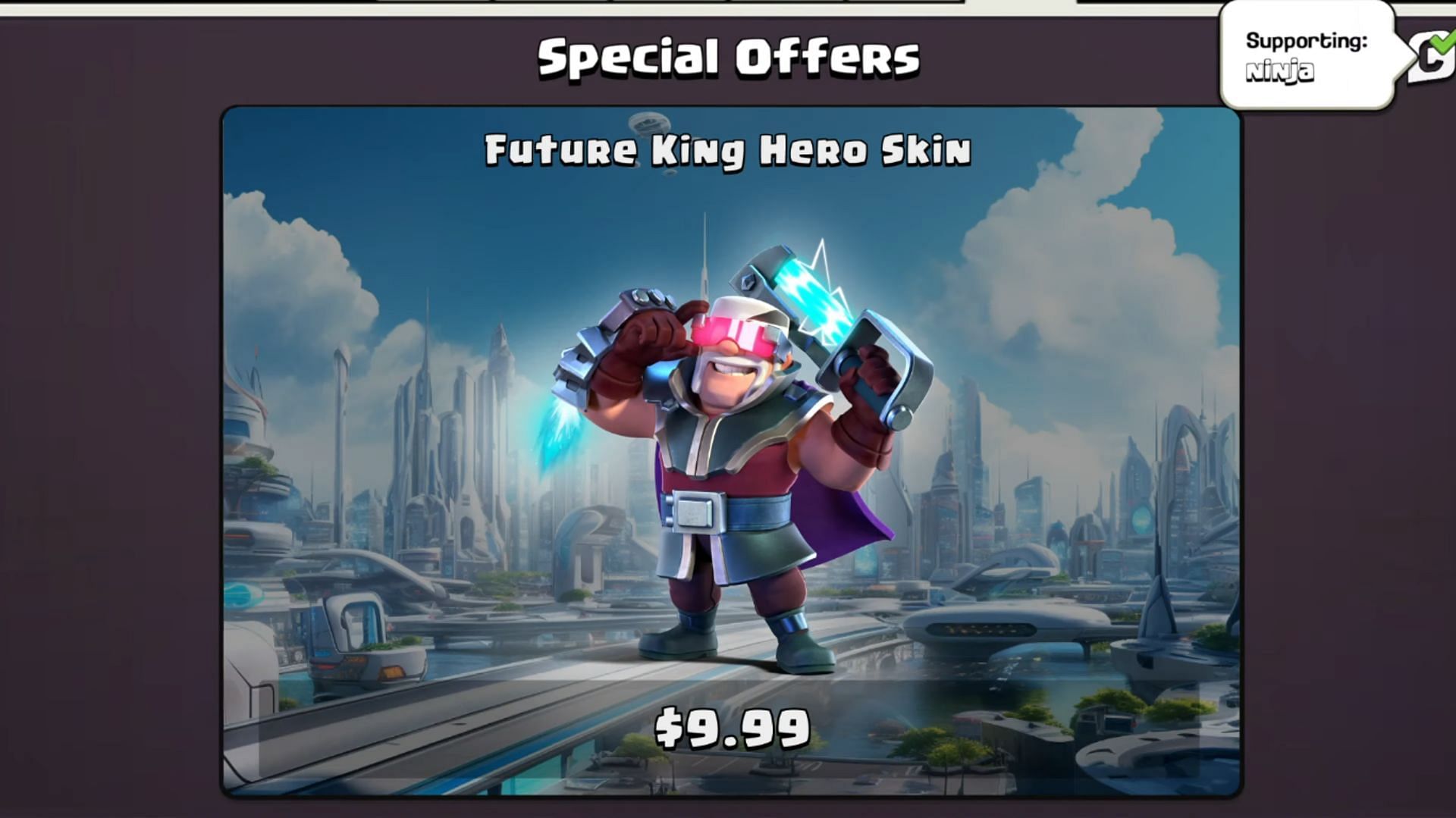 Required cost of the futuristic skin (Image via Supercell)