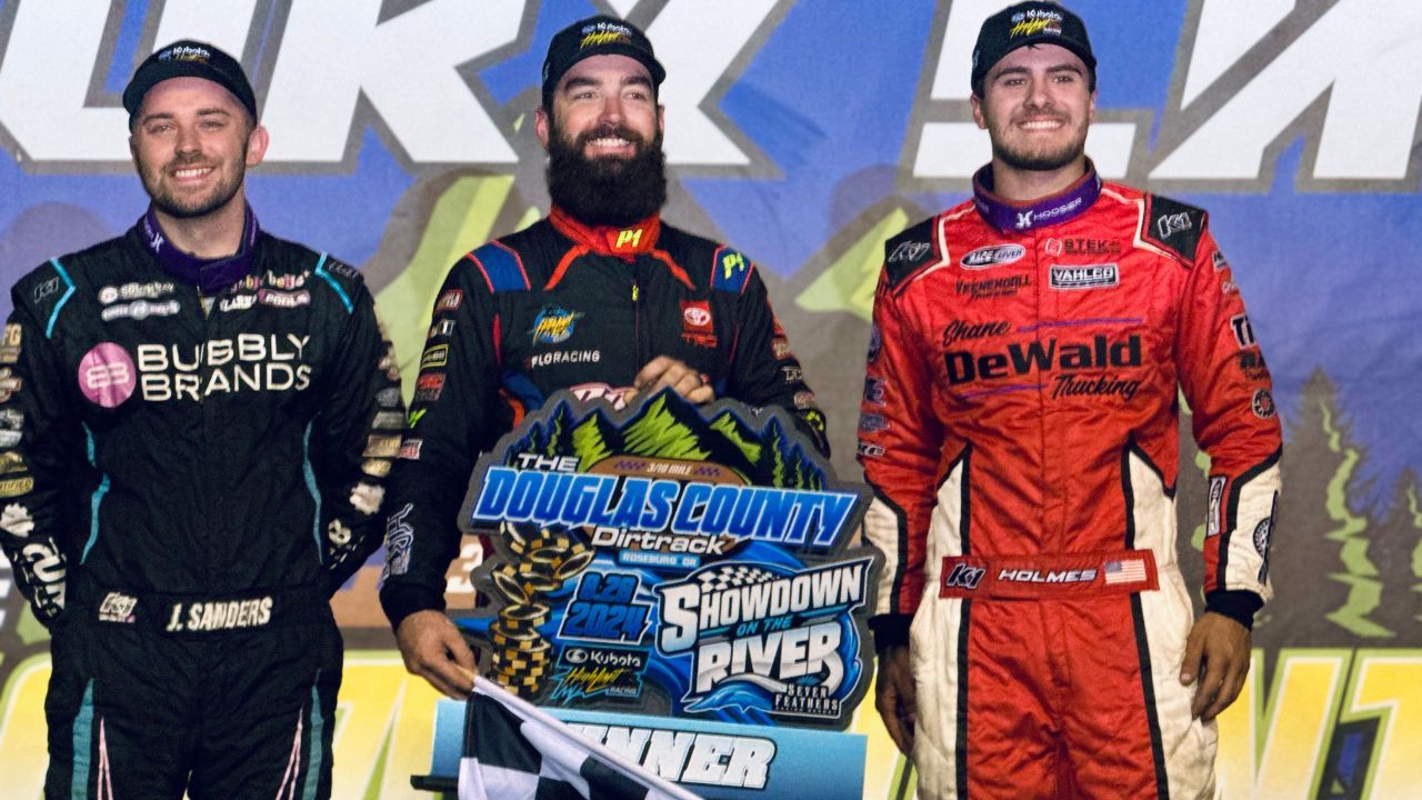 NASCAR Sprint car driver James McFadden wins at Placerville Speedway (Source: X/@HighLimitRacing)