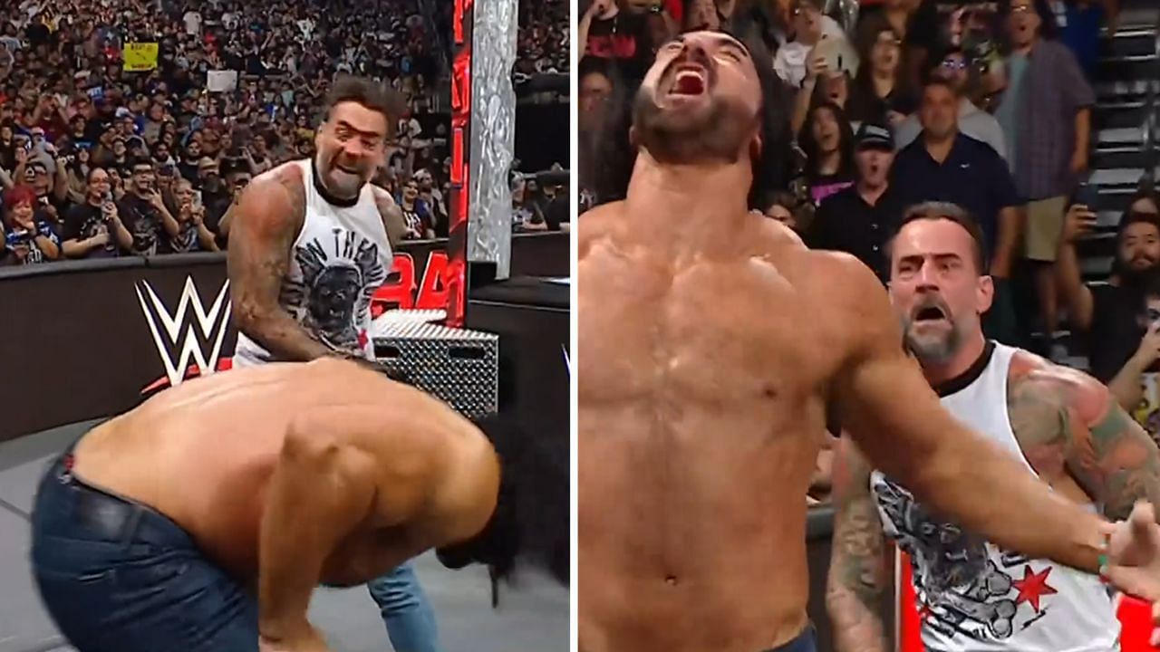 Punk beating up McIntyre (via WWE
