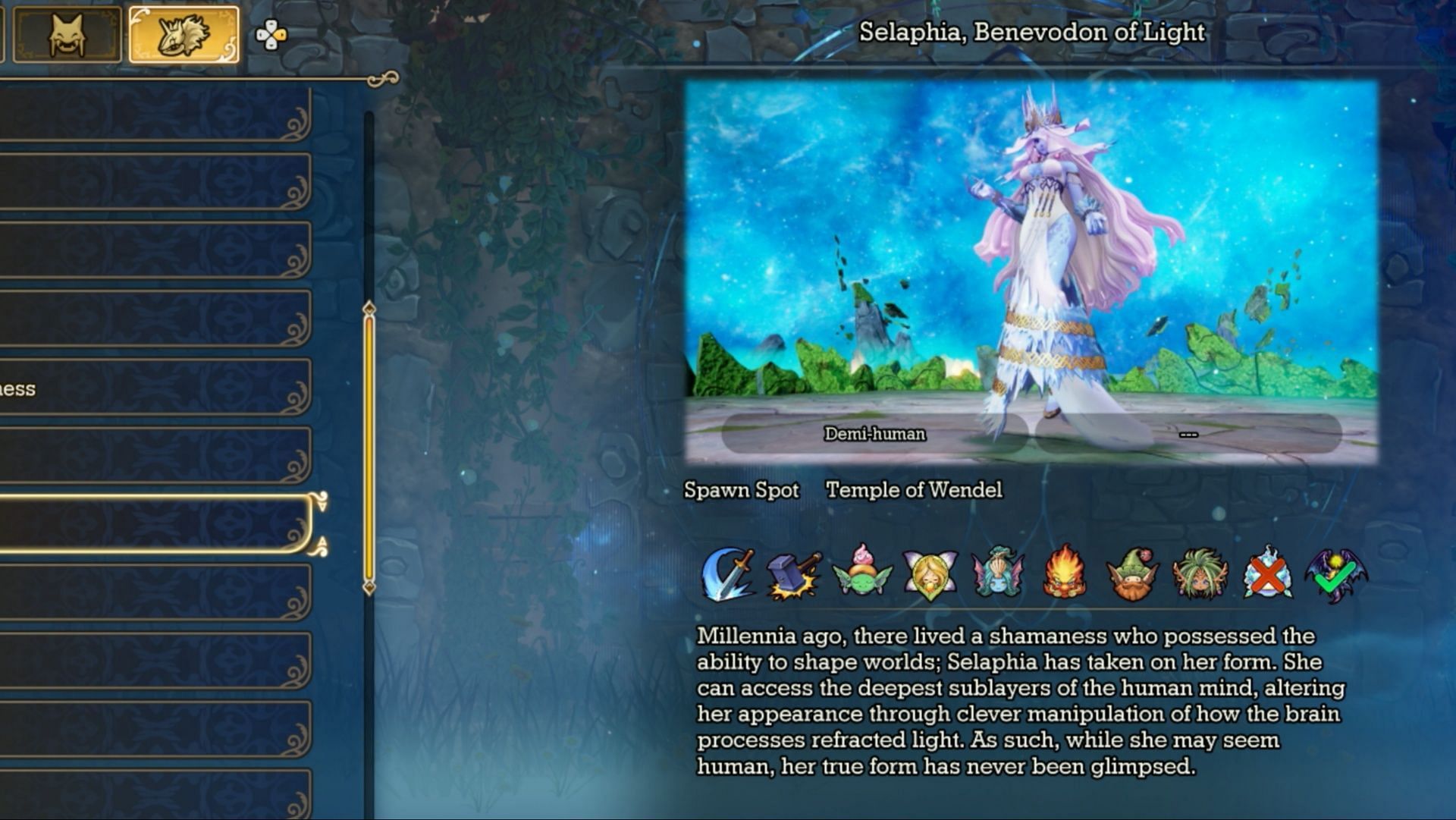 Here are Selaphia&#039;s elemental attunements (Image via Square Enix)