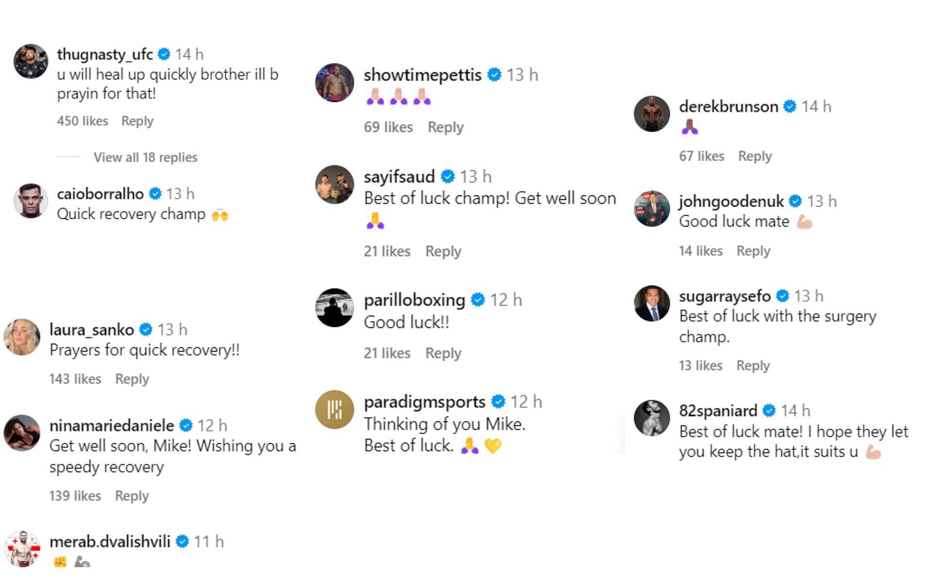 MMA pros extend best wishes to Michael Bisping ahead of surgery [Images courtesy: @mikebisping on Instagram]