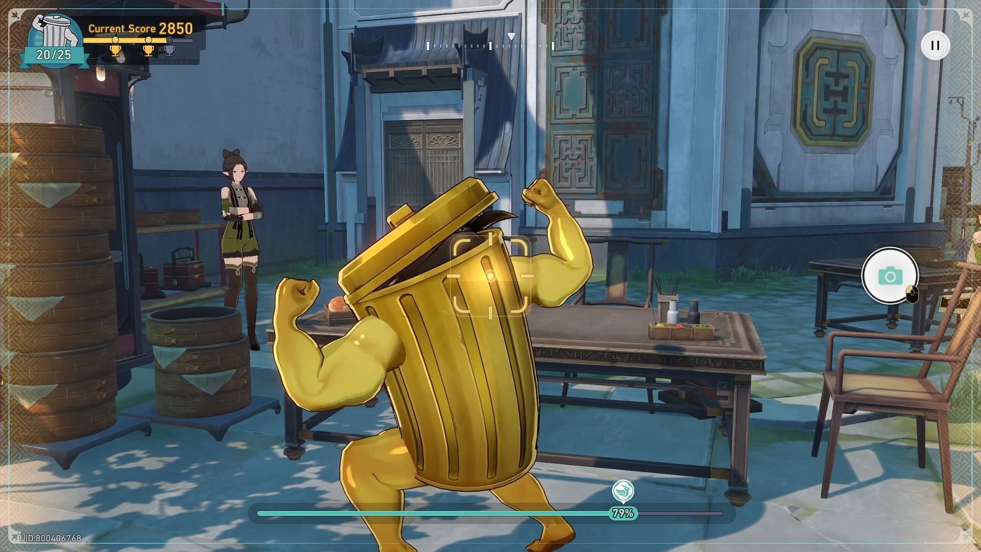 Wait for this Gold Trashcan to do its pose before taking a picture (Image via HoYoverse)