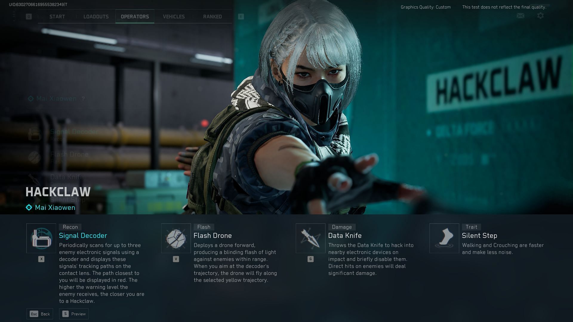 Hackclaw skills in Delta Force: Hawk Ops Alpha test (Image via TiMi Studio Group)