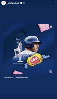 Shohei Ohtani's Instagram story (Image source - IG)