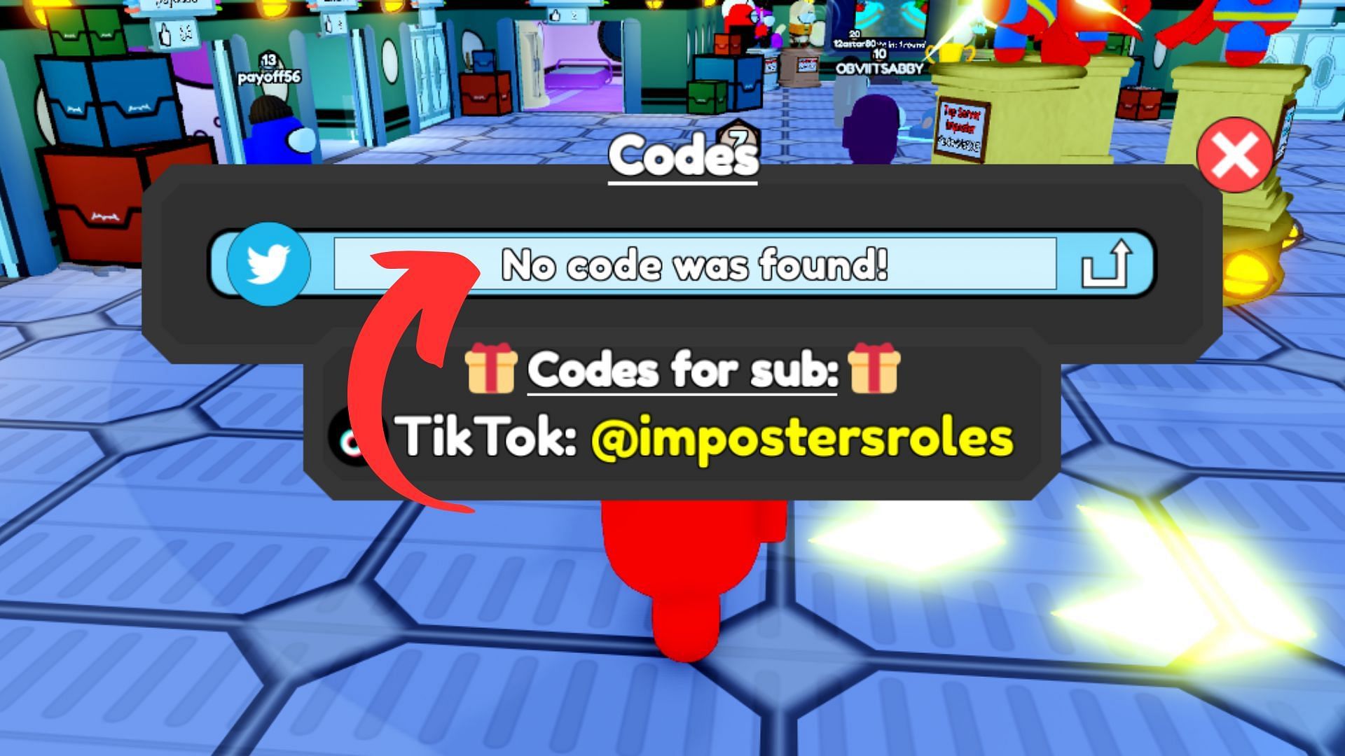 Imposters and Roles invalid code issue (Image via Roblox || Sportskeeda)