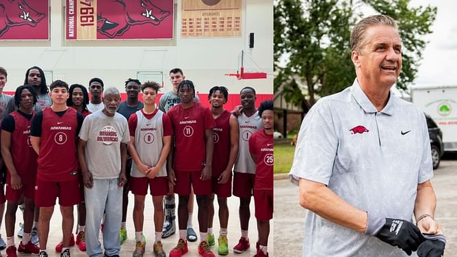 "I’m so happy": Arkansas HC John Calipari gets surprise visit from Razorbacks legend Nolan Richardson