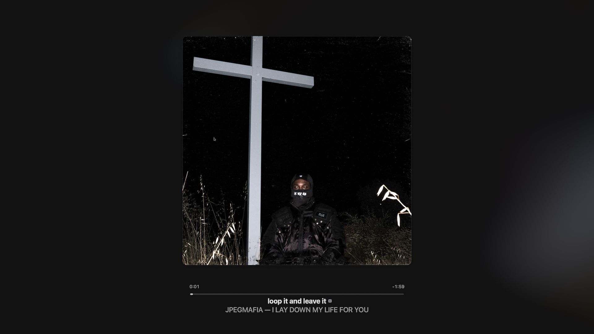 Track 12 on JPEGMafia&#039;s fifth studio album &#039;I LAY DOWN MY LIFE FOR YOU&#039; (Image via Apple Music)