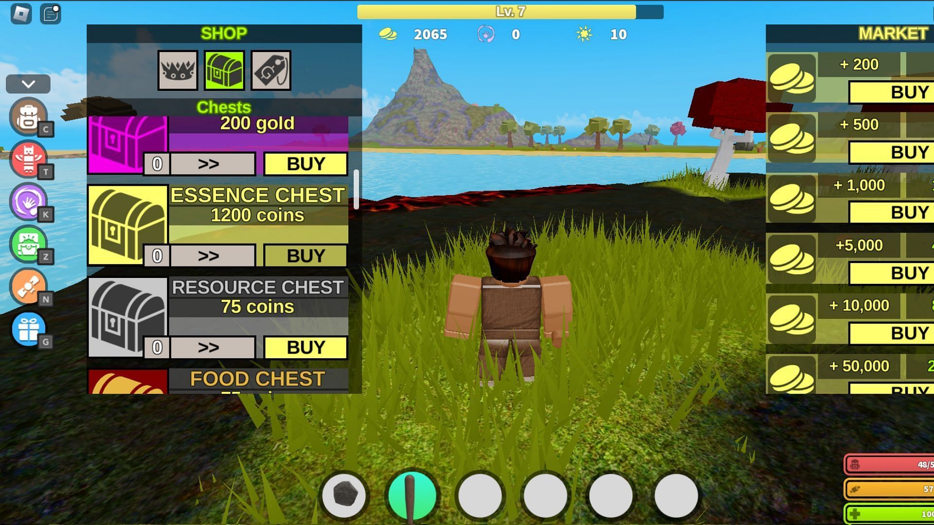 Purchase treasure chests using codes in Survival Odyssey (Image via Roblox)