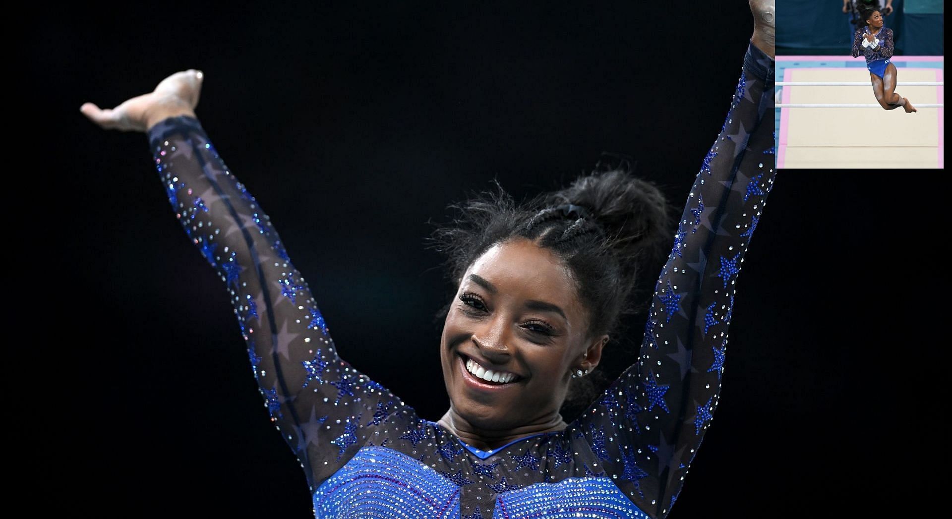 Simone Biles at the Paris Olympics (Images: All via Getty)