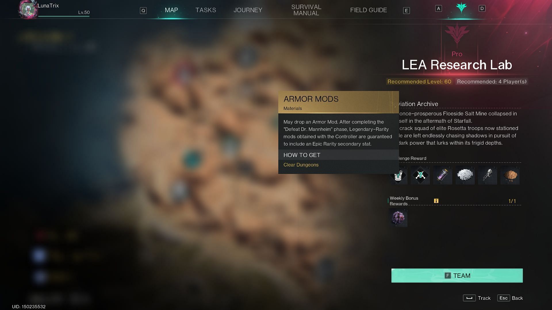 The LEA Research Lab can drop all the Legendary mods in Once Human, making the RNG pool too large to justify using your limited Controllers here (Image via Starry Studio)